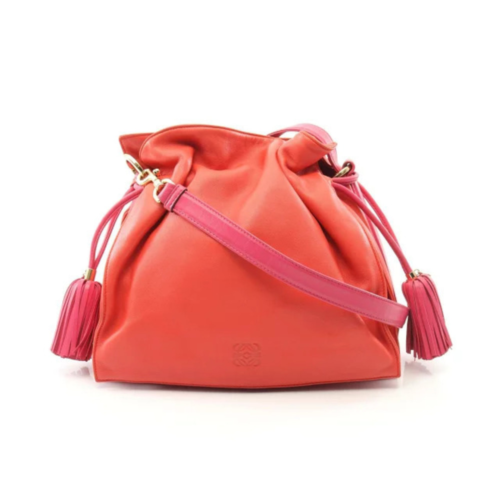 Loewe Flamenco Shoulder Bag Leather Red Pink